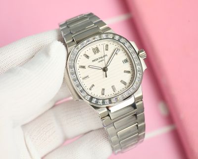 Replica Watch PATEK PHILIPPE Best Edition with 9015 Movement White Stainless steel Watch Strap 35.2mm Watch
